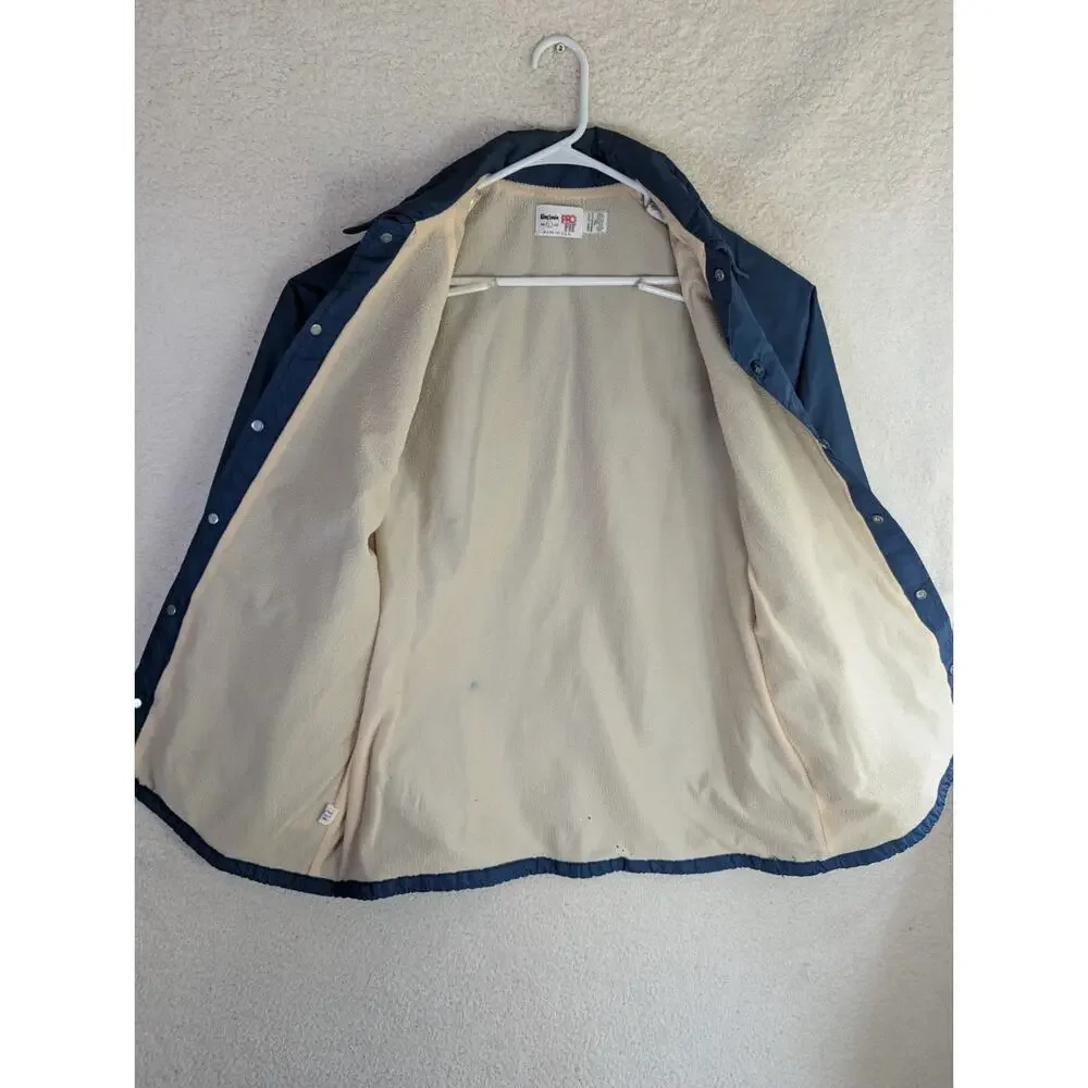 Vintage King Louie Bomber Jacket Mens Large Blue USA Union Made 80s READ/FLAWS